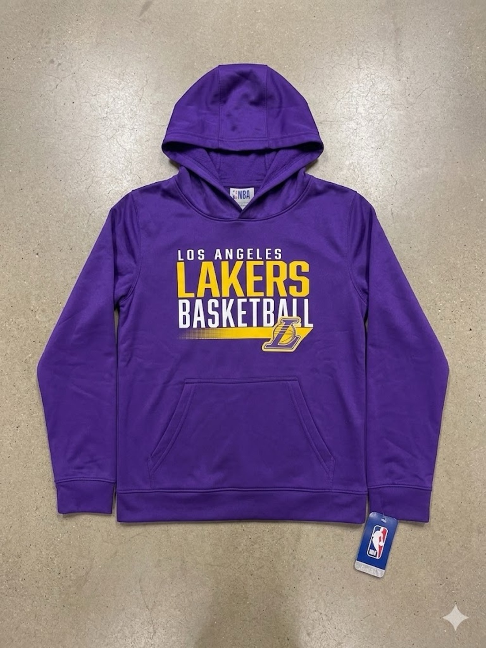 Boys NBA Los Angeles Lakers Purple & Gold Pullover Hoodie Large 12-14